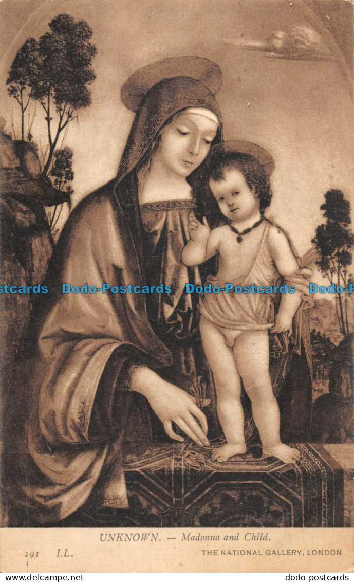 R097485 Unknown. Madonna And Child. The National Gallery. London. LL. Postcard - Sonstige & Ohne Zuordnung