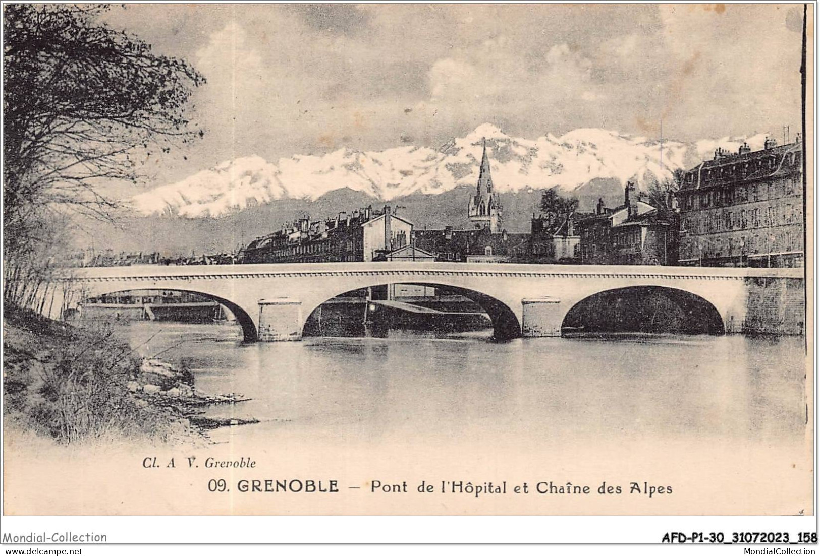 AFDP1-30-0080 - GRENOBLE - Pont De L'hôpital Et Chaîne Des Alpes - Grenoble