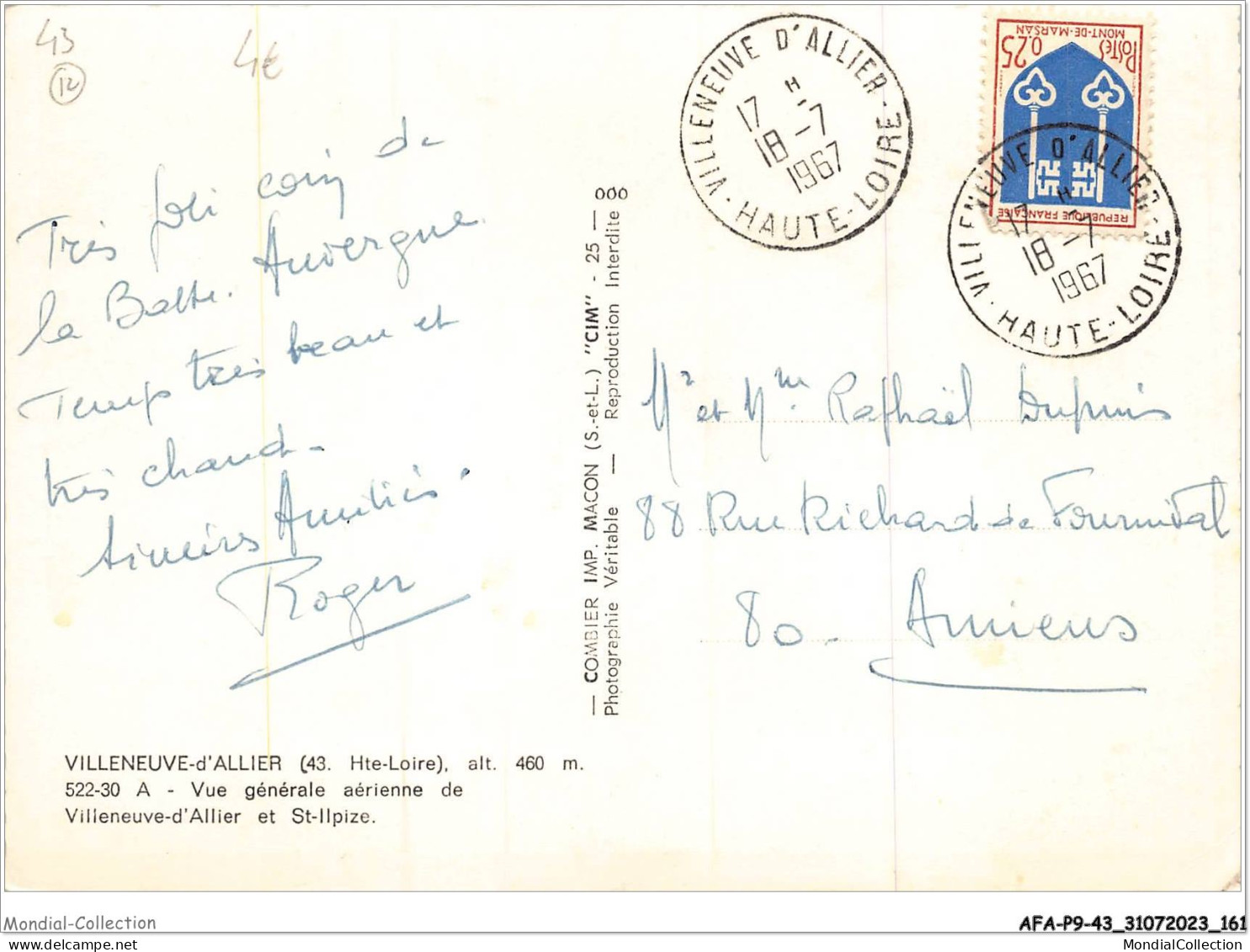 AFAP9-43-0956 - VILLENEUVE-d'ALLIER - Vue Générale Aérienne De Villeneuve-d'allier Et St-ilpize - Other & Unclassified