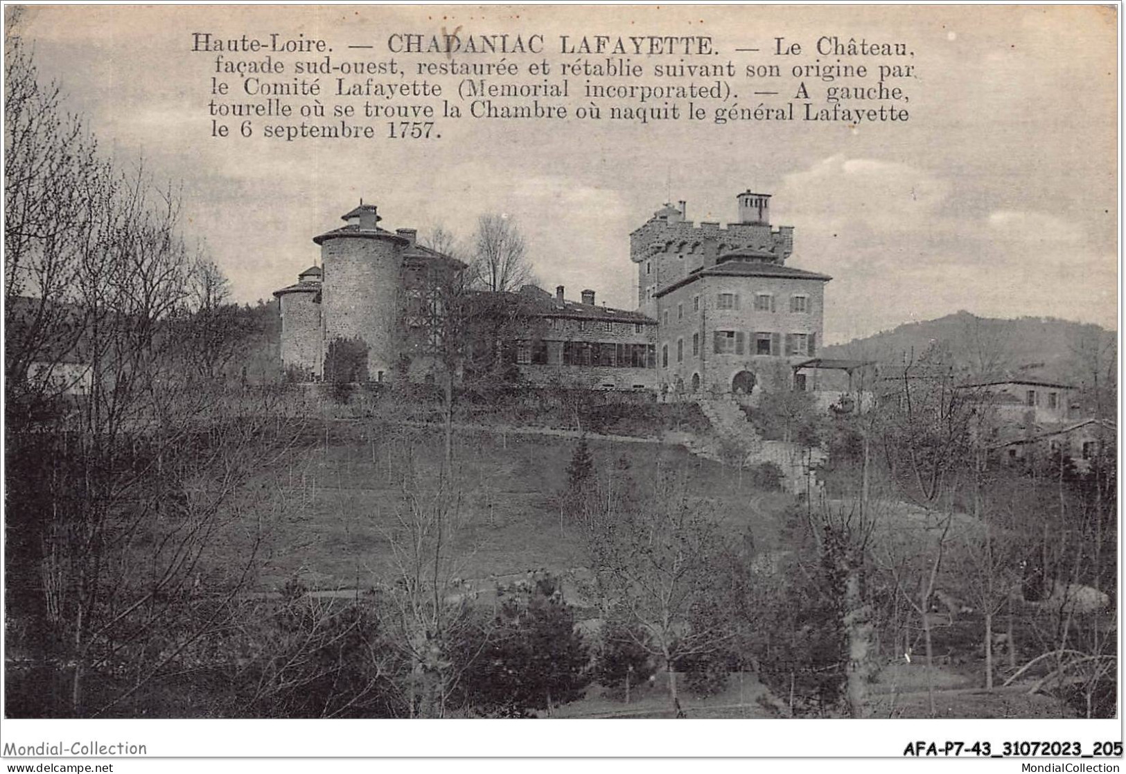 AFAP7-43-0762 - CHAVANIAC-LAFAYETTE - Le Château - Façade Sud-ouest  - Autres & Non Classés