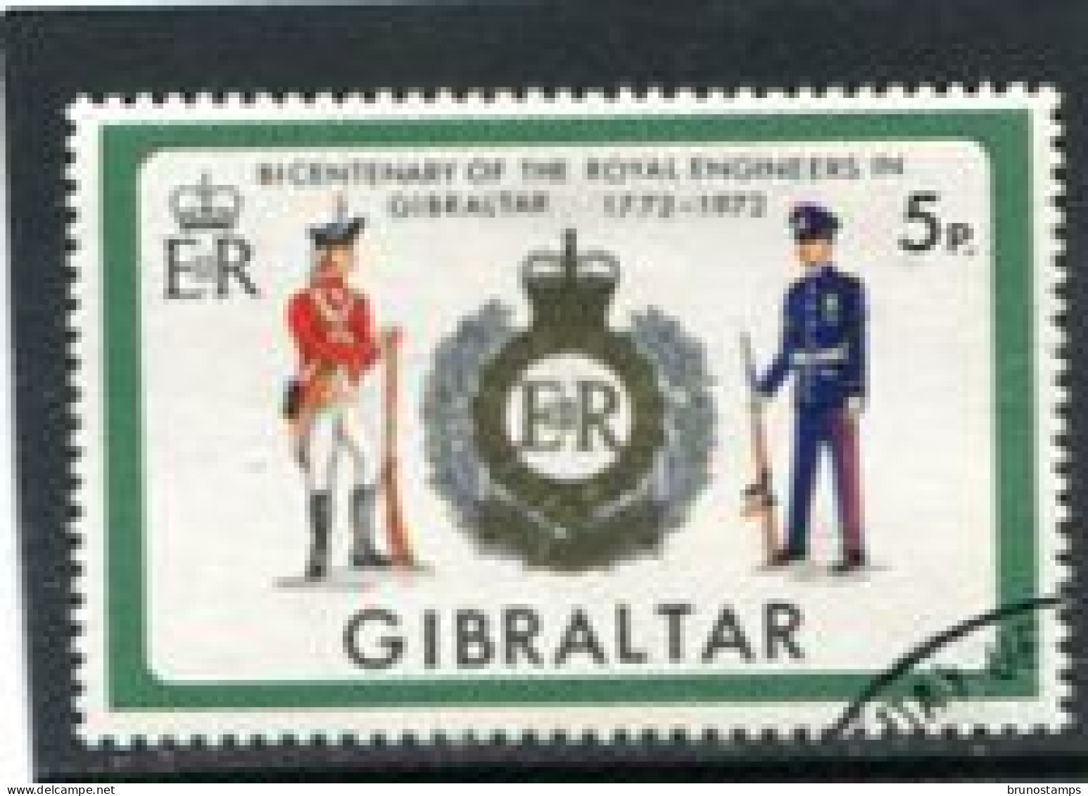 GIBRALTAR - 1972  5p  ROYAL ENGINEERS  FINE USED - Gibilterra