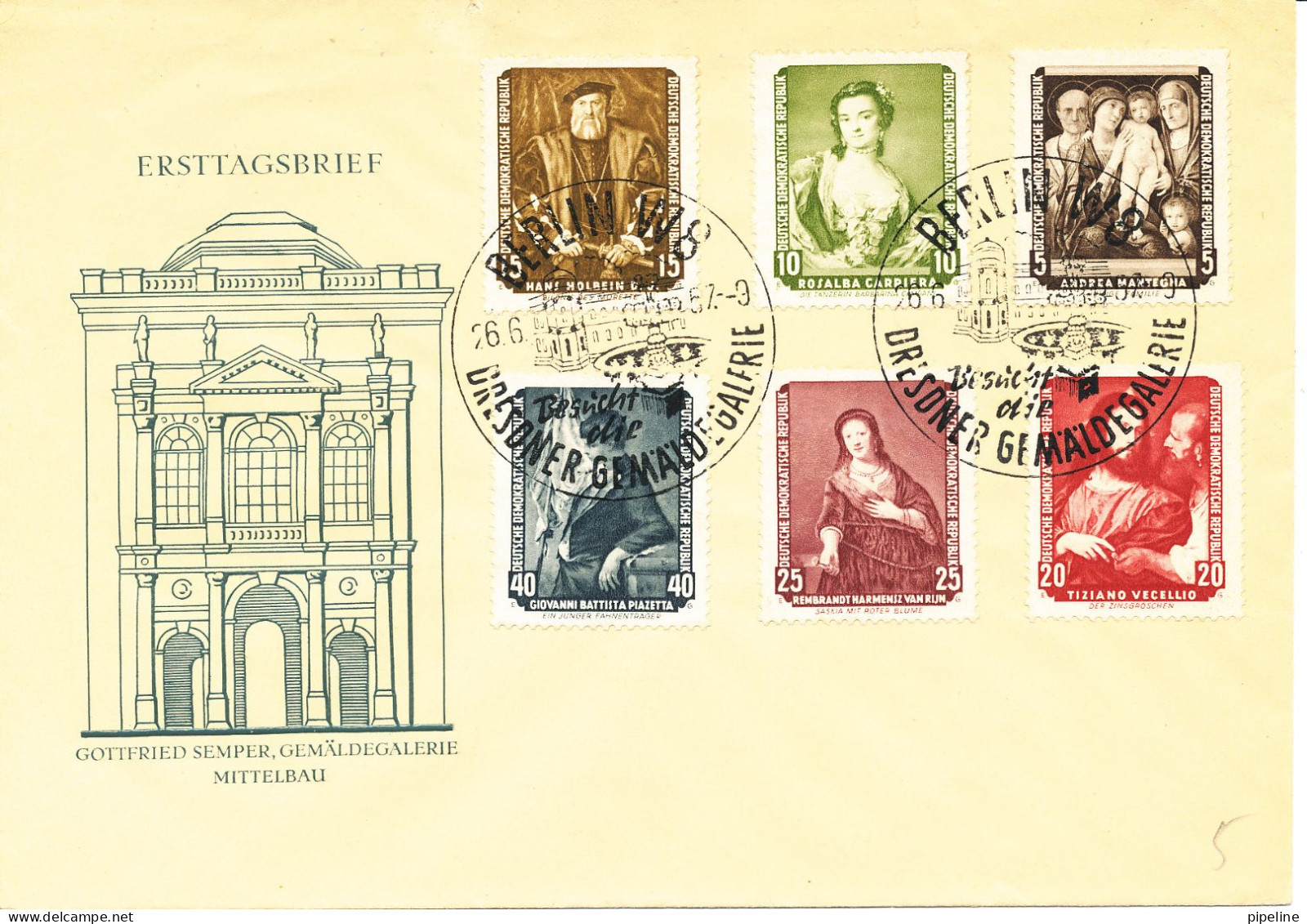 Germany DDR FDC 26-6-1957 ART PAINTINGS Complete Set With Cachet - Altri & Non Classificati