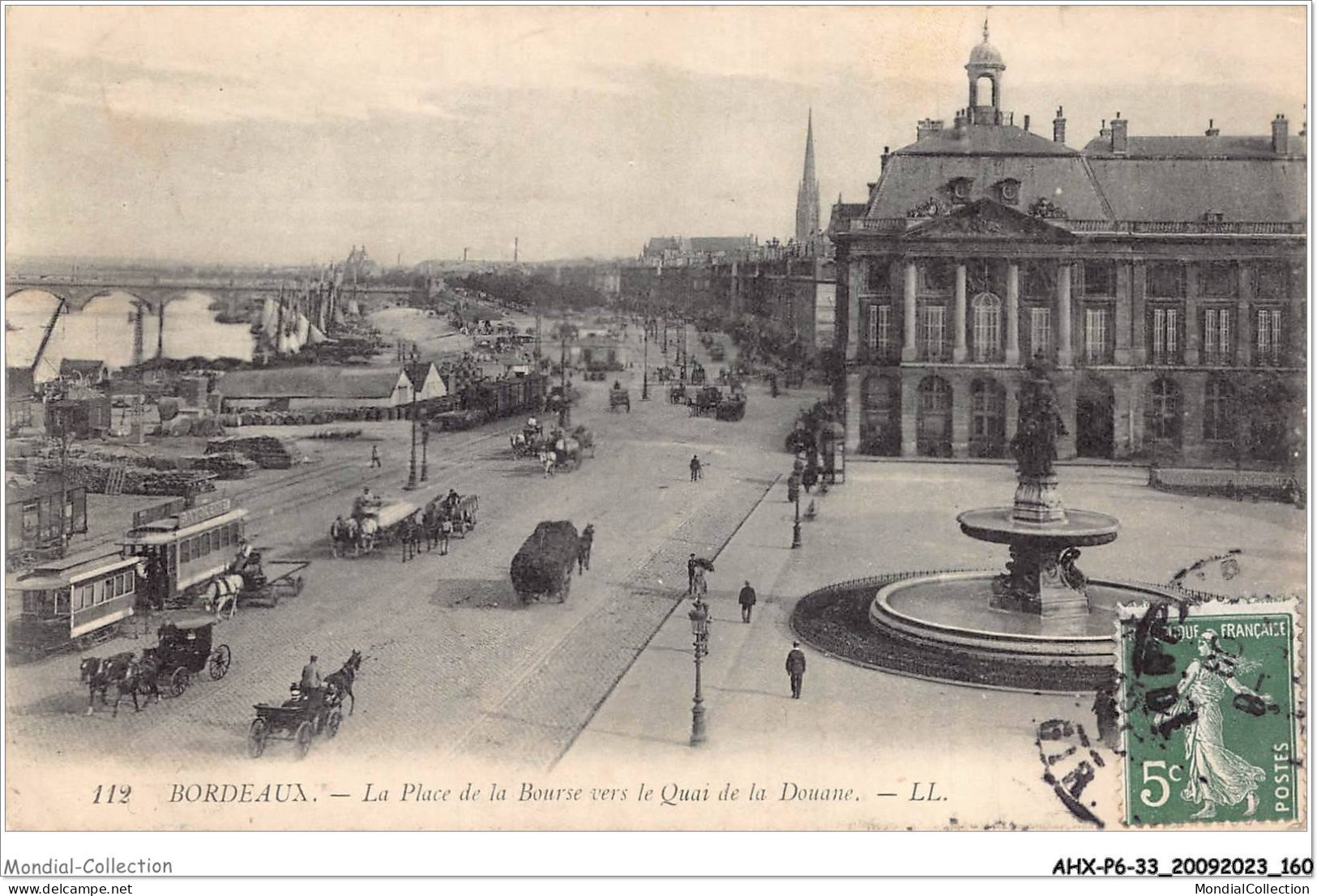 AHXP6-33-0682 - BORDEAUX - La Place De La Bourse Vers Le Quai De La Douane - LL - Bordeaux