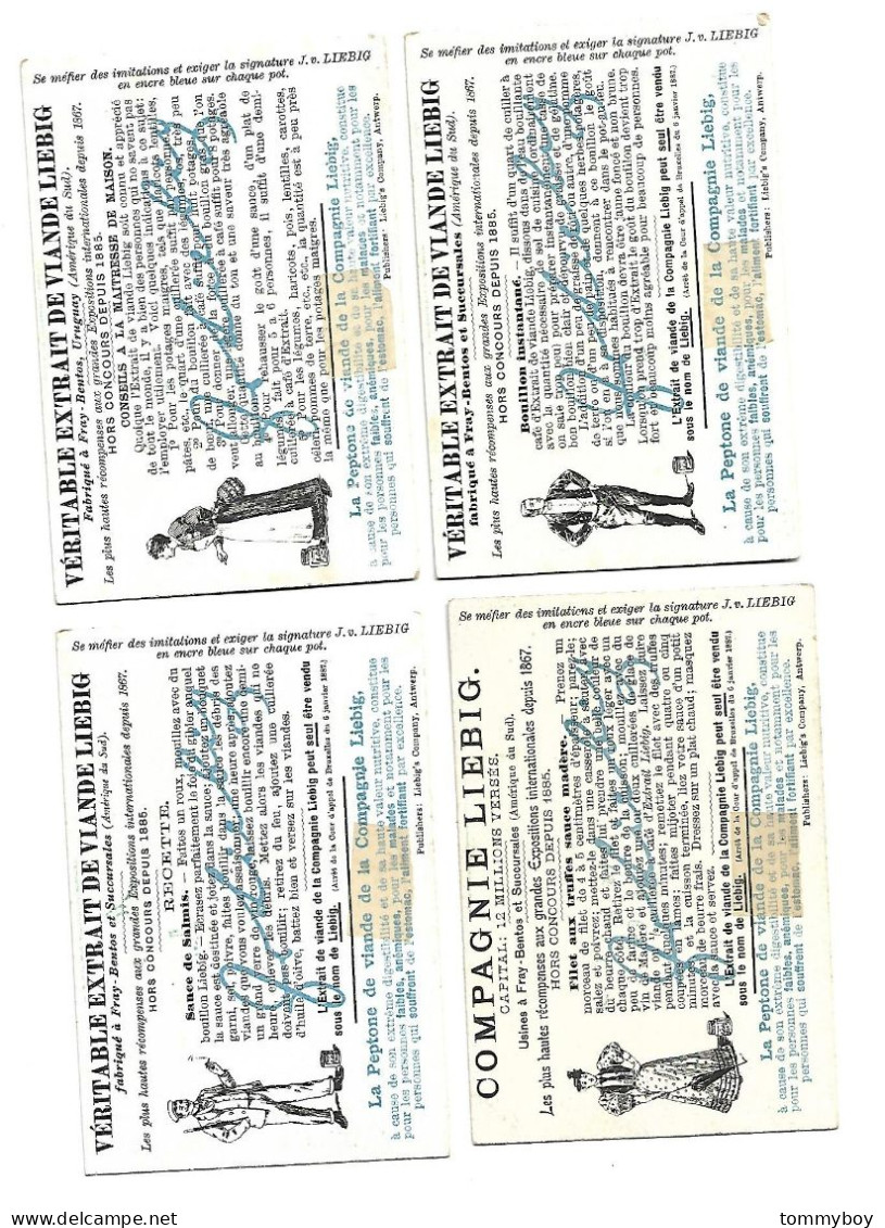 S 535, Liebig 6 Cards, Les Cinq Sens (stickers On The Backsides) (  (ref B11) - Liebig