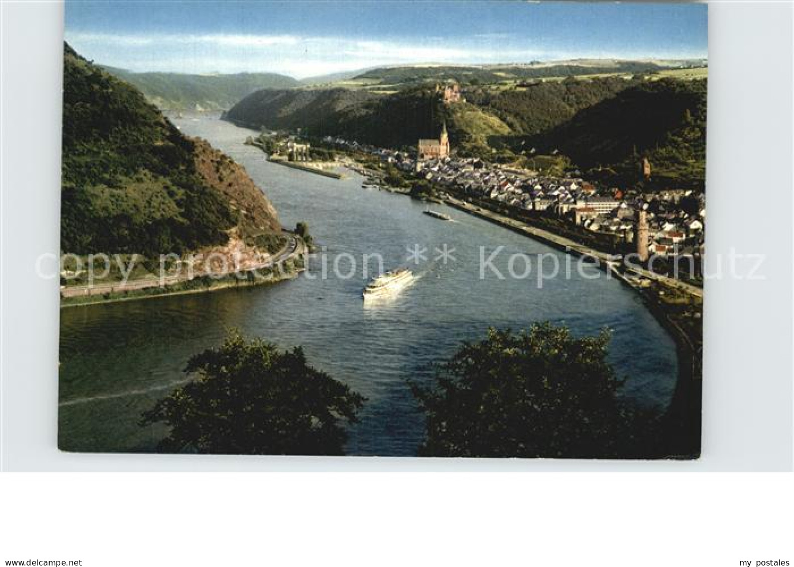 72502711 Oberwesel Rhein Fliegeraufnahme Rheinpartie Oberwesel - Oberwesel