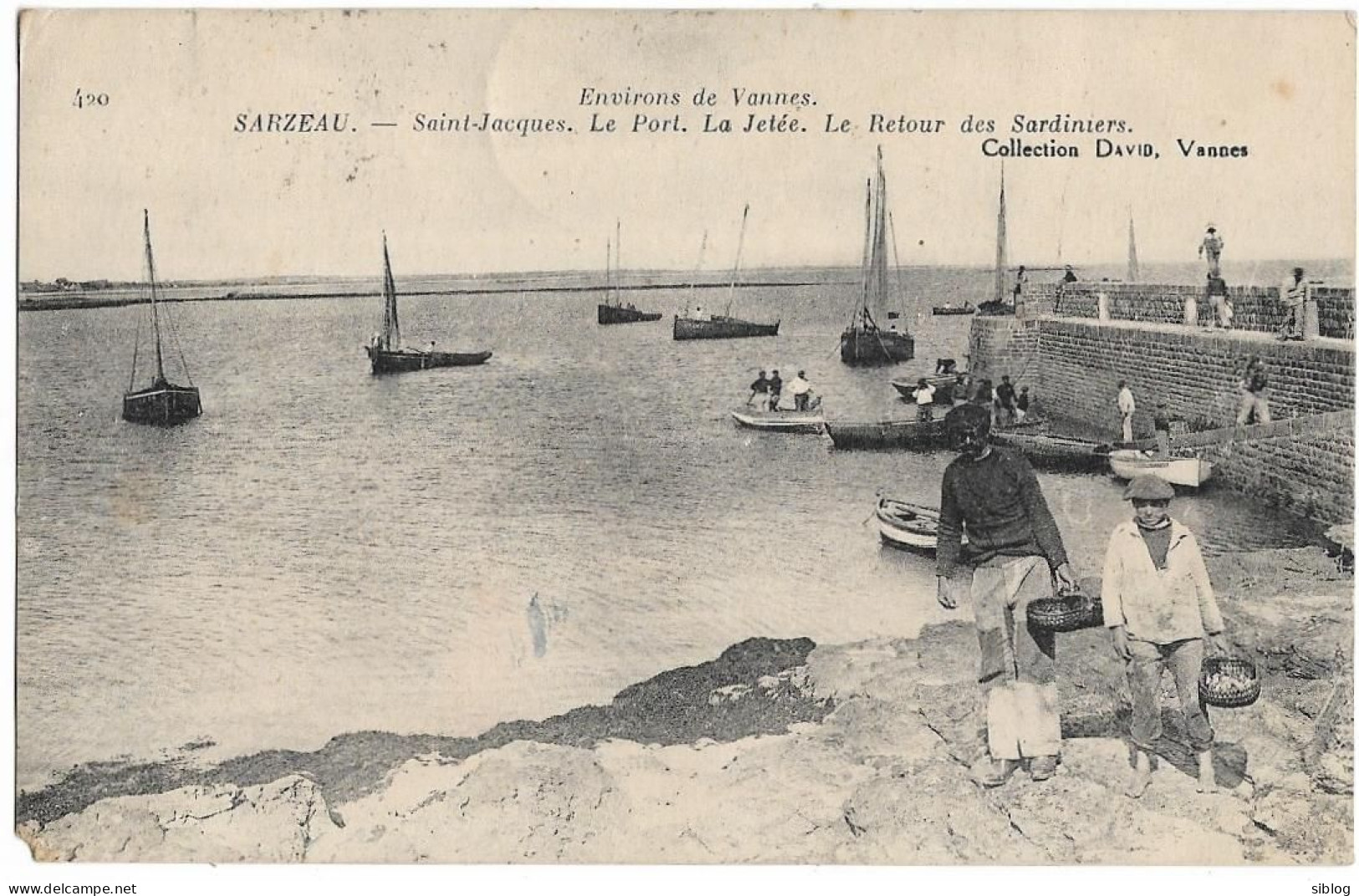 CPA - SARZEAU - Environs De Vannes - SAINT JACQUES - Le Port, La Jetée. Le Retour Des Sardiniers - Sarzeau