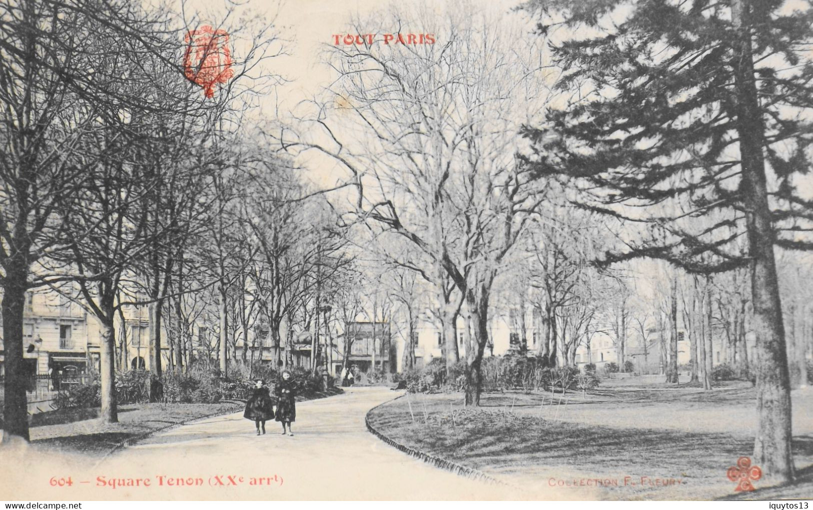 CPA. [75] > TOUT PARIS > N° 604 - Square Tenon - (XIXe Arrt.) - 1905 - Coll. F. Fleury - TBE - Arrondissement: 20
