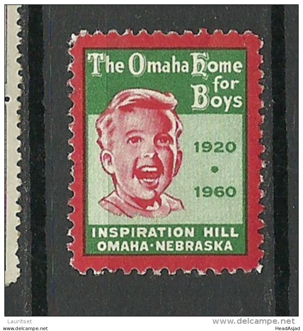 USA 1960 Poster Stamp Omaha Home For Boys Charity Wohlfahrt - Erinnophilie