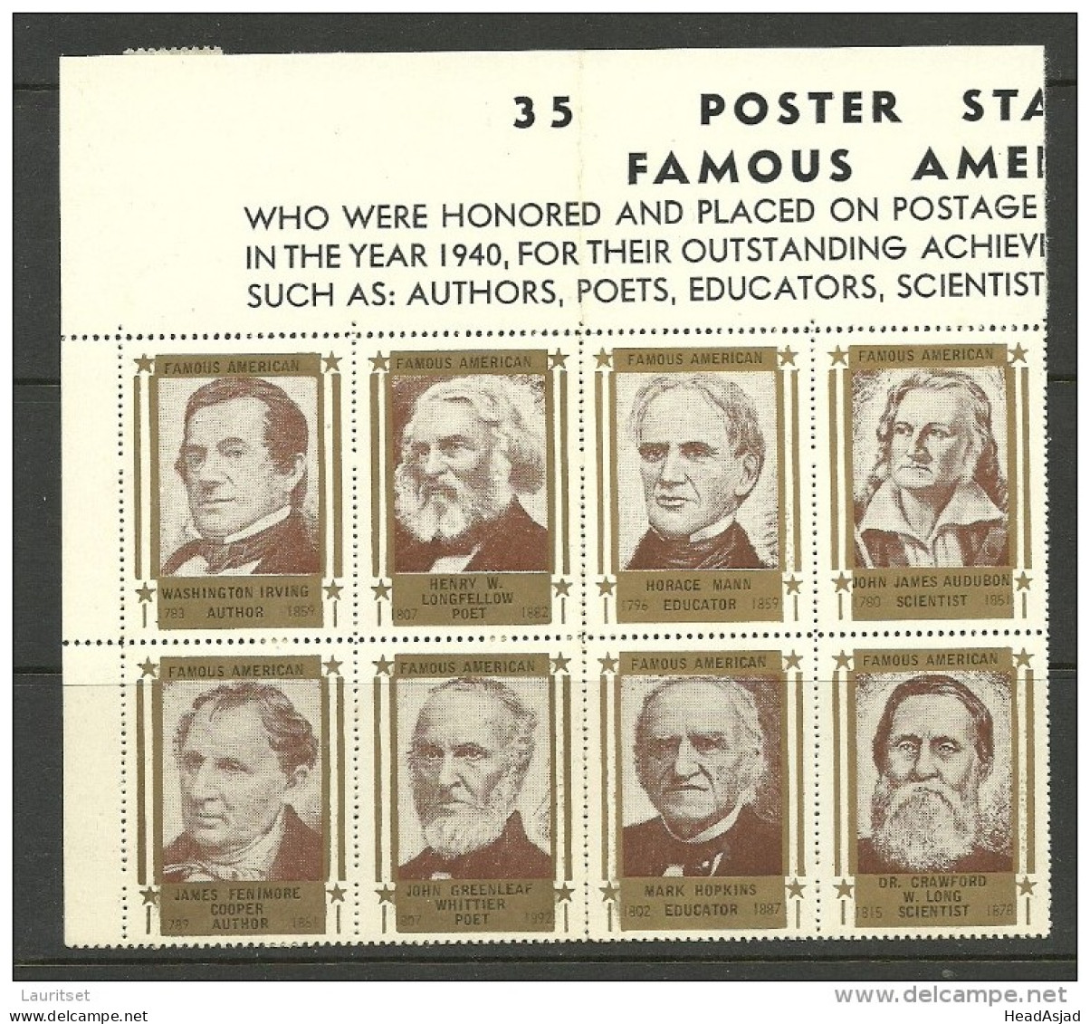 USA Poster Stamps Ca 1940 - Erinnophilie