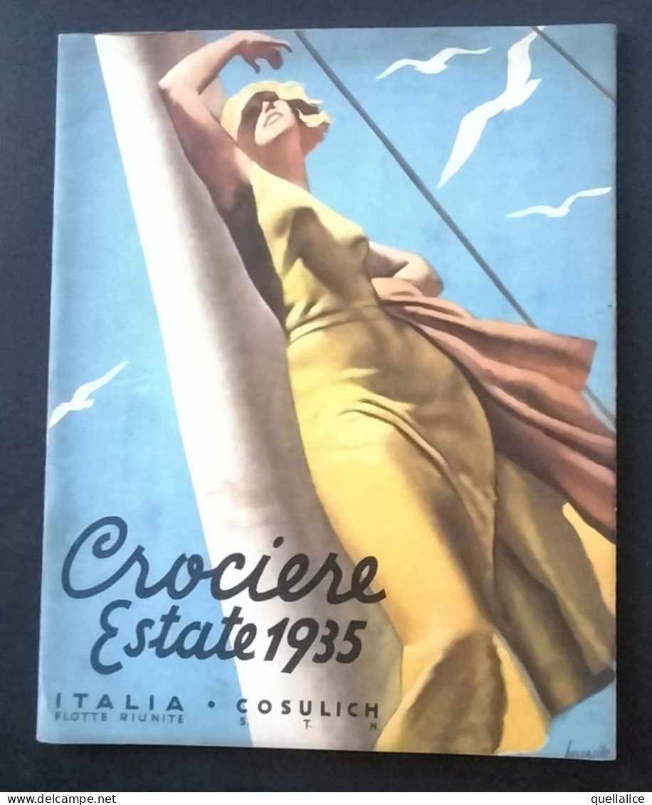 03934 "CROCIERE ESTATE 1935 - ITALIA FLOTTE RIUNITE COSULICH S.T.N. - UFFICIO DI TORINO"  ILLUS. BOCCASILE" ORIG. - Other & Unclassified