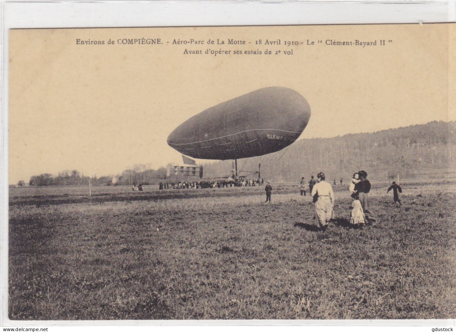 Environs De Compiègne - Aéro-Club De La Motte - 18 Avril 1910 - Le "Clément-Bayard" Avant D'opérer Ses Essais De 2e Vol - Airships