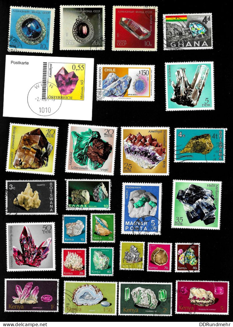 Umfangreiches Lot Mineralien International überwiegend Gestempelt Siehe Scan - Minéraux