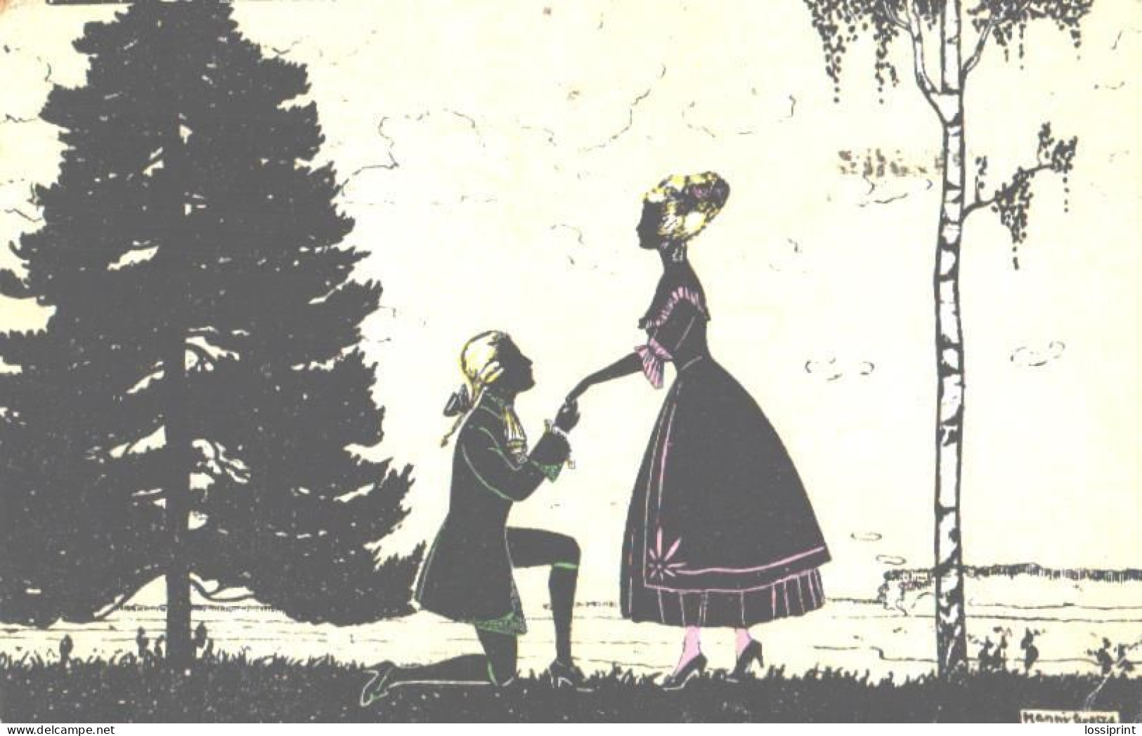 Manni Grosze:Gentleman Asking Lady To Marry Him, Pre 1922 - Grosze, Manni