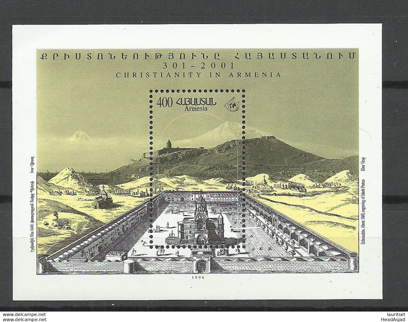 ARMENIEN Armenia 1995 Michel Block 4 MNH Christentum Architecture - Armenia