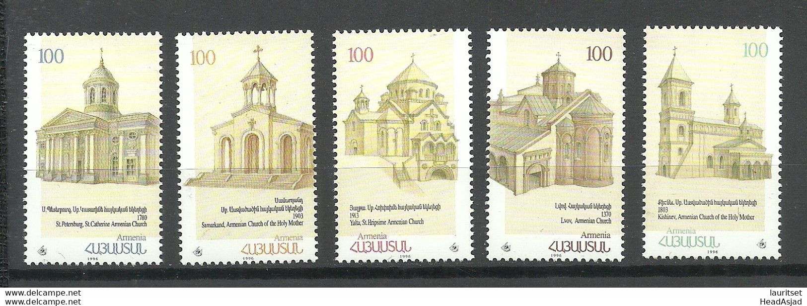 ARMENIEN Armenia 1997 Michel 302 - 306 MNH Kirchen Churches - Churches & Cathedrals