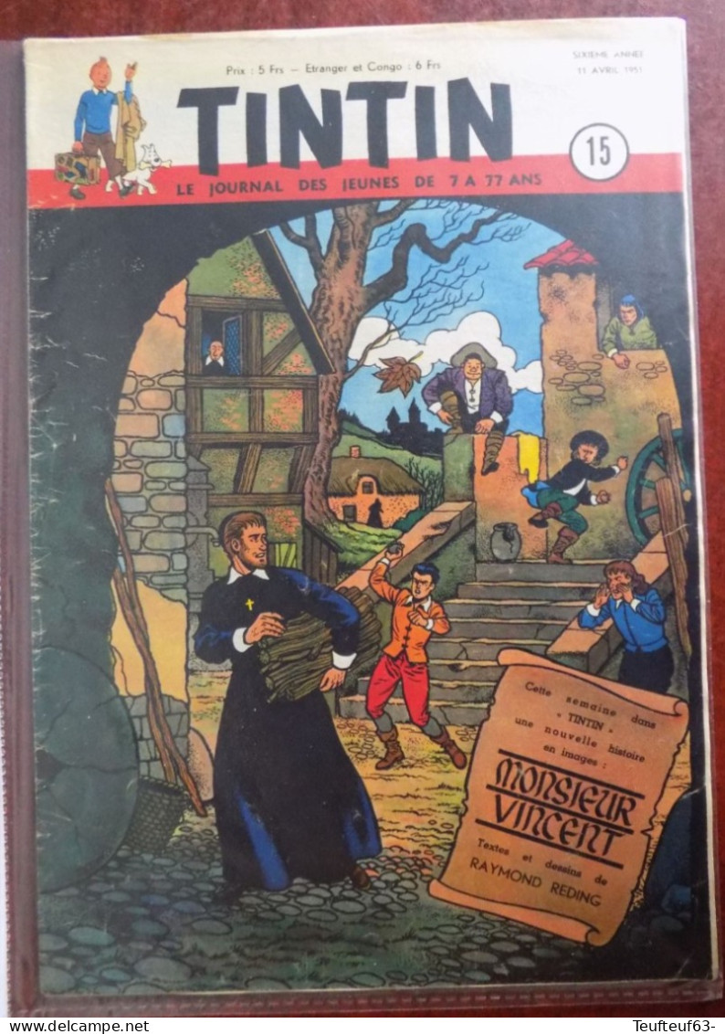 Tintin N° 15/1951 Reding " Mr. Vincent " - Tintin