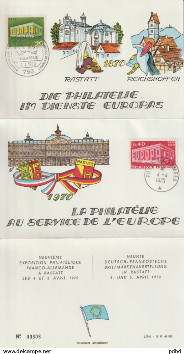 FT 12 . Oblitération . Rastatt . Allemagne . Reichoffen . Dépliant Illustrée Tryptique . Europa . 1970 . - Plaatfouten En Curiosa