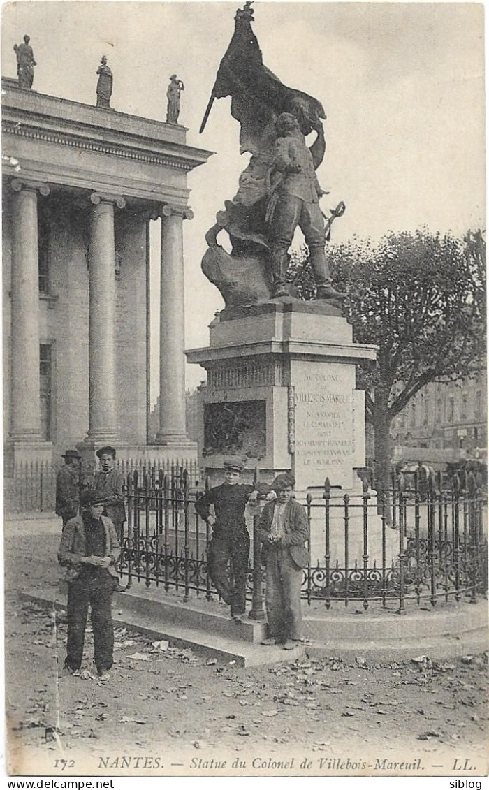 CPA - NANTES - Statue Du Colonel De Villebois-Mareuil - Animée - Nantes