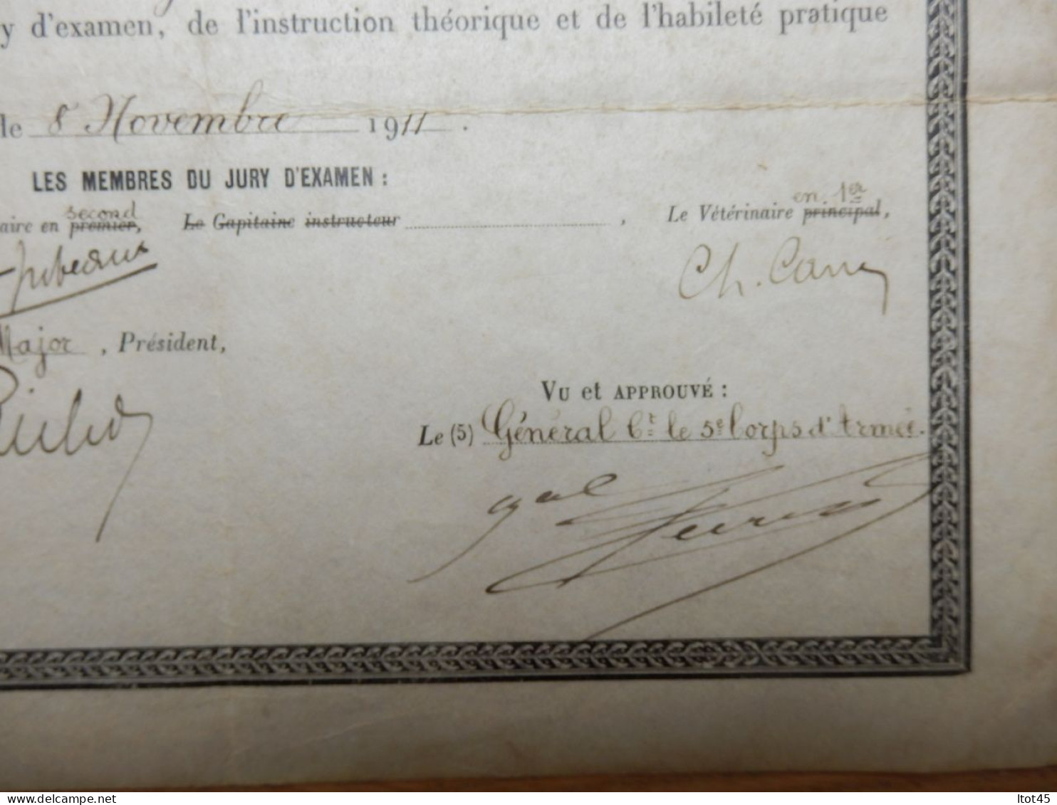 BREVET DE MAITRE MARECHAL FERRANT 7 Eme DRAGONS FONTAINEBLEAU 1911 - Documents