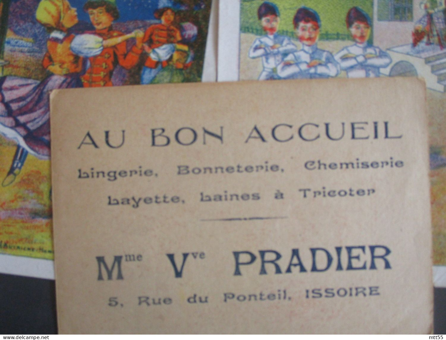 ISSOIRE PUY DE DOME LOT DE 4 CHROMO VEUVE PRADIER AU BON MARCHE  RUE DU PONTEIL - Andere & Zonder Classificatie