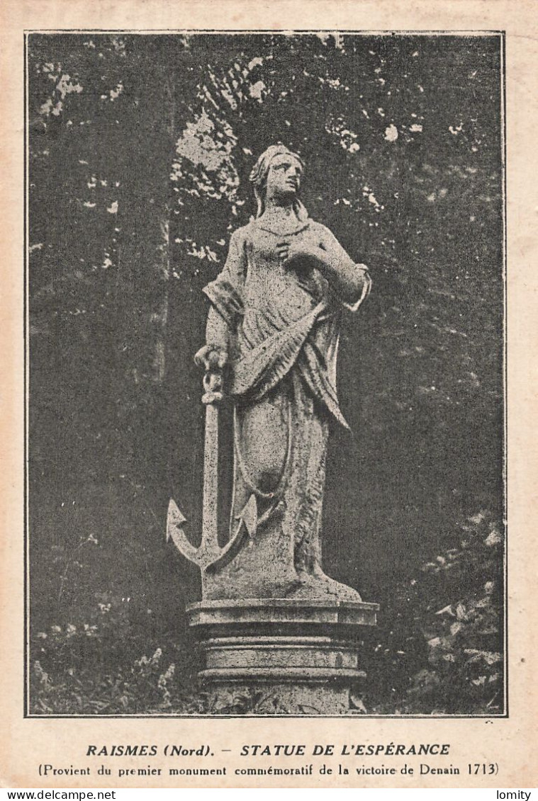 59 Raismes Statue De L' Esperance CPA - Raismes