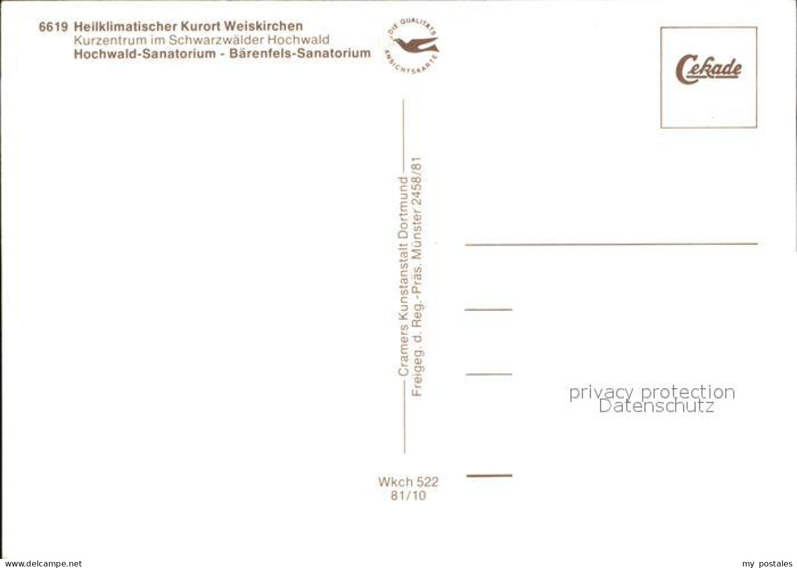 72501678 Weiskirchen Saar Hochwald Sanatorium Baerenfels Sanatorium Fliegeraufna - Sonstige & Ohne Zuordnung