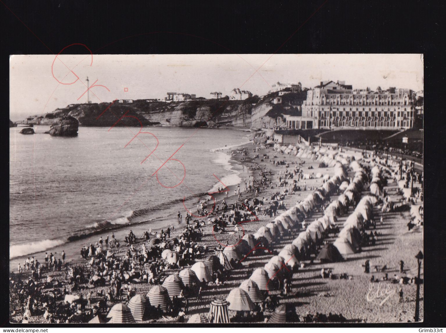 Biarritz - La Grande Plage Et Le Phare - Fotokaart - Biarritz