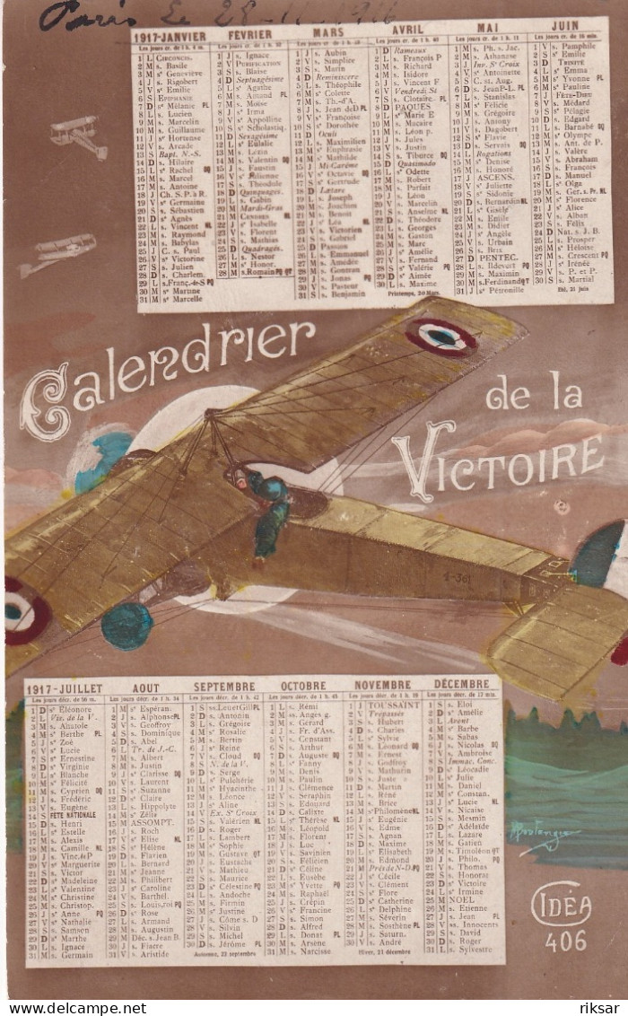 MILITARIA(PATRIOTIQUE) CALENDRIER 1917(AVIATION) - Patriotic
