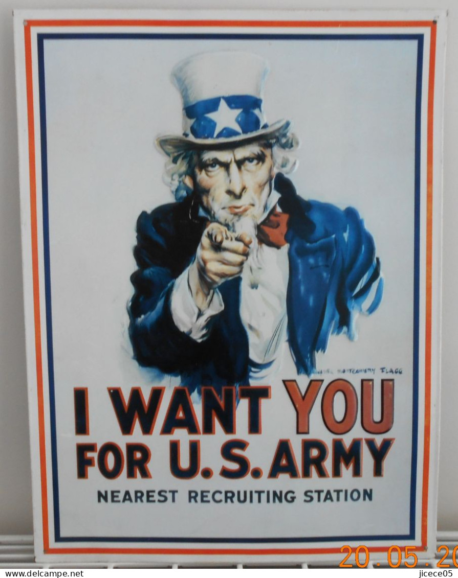 Tole Lithographiée ; I WANT YOU.FOR U.S. ARMY. - 1914-18