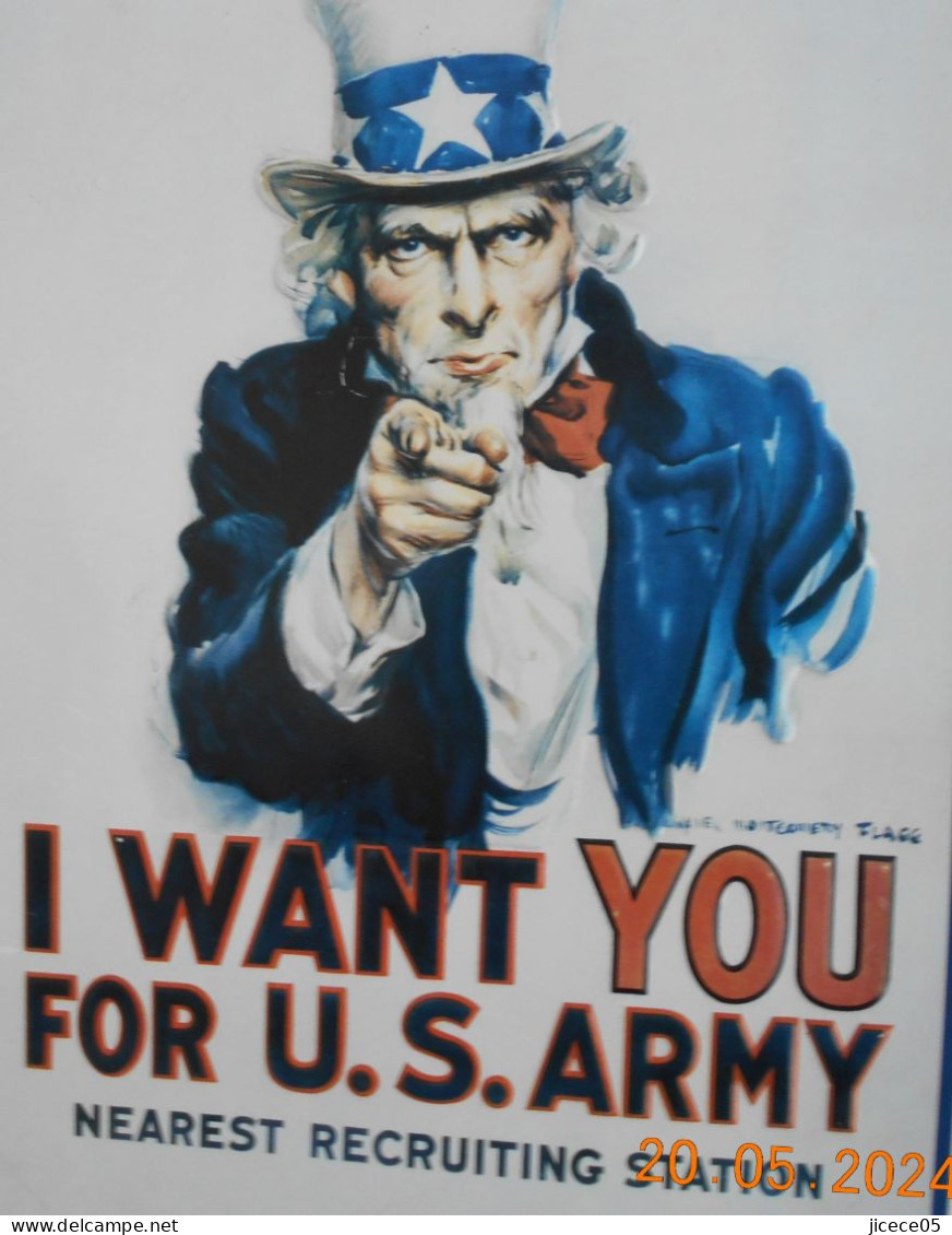 Tole Lithographiée ; I WANT YOU.FOR U.S. ARMY. - 1914-18