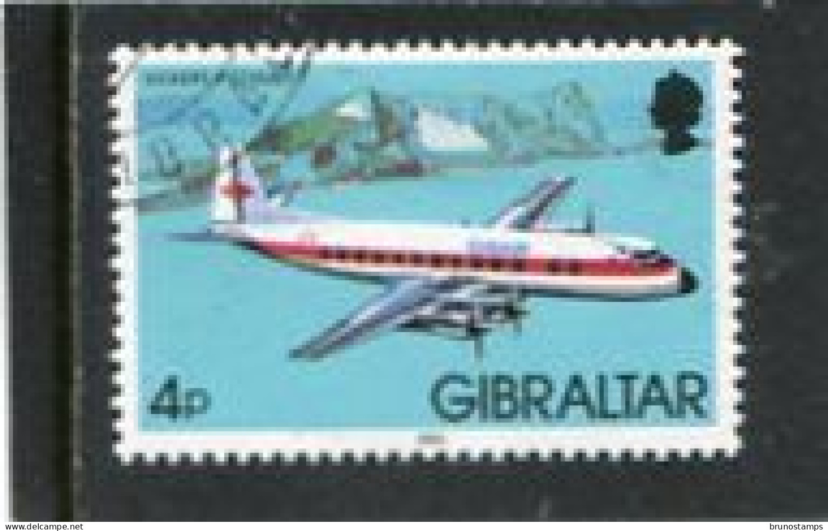 GIBRALTAR - 1982  4p  AVIATION  FINE USED - Gibraltar