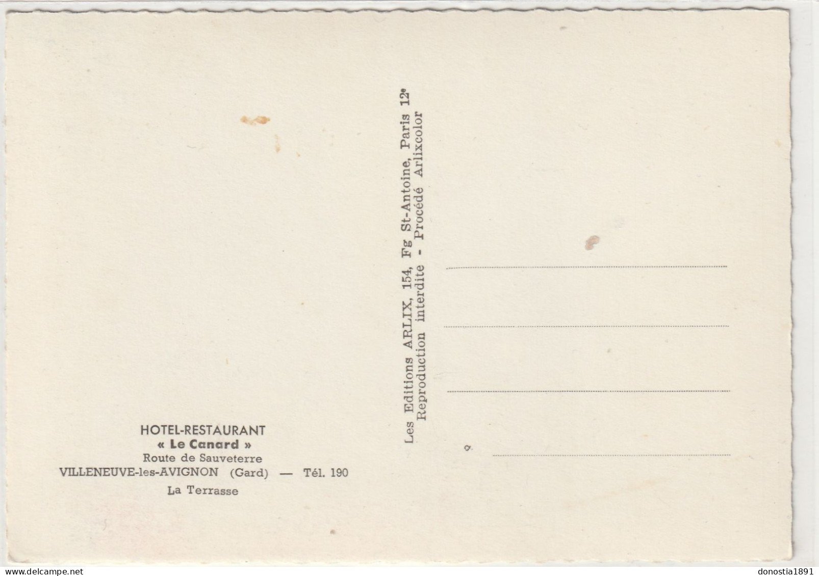 VILLENEUVE-lès-AVIGNON (30) Hôtel-Restaurant  '' LE CANARD" Route De Sauveterre - 105x150 Dentelée Glacée - Villeneuve-lès-Avignon