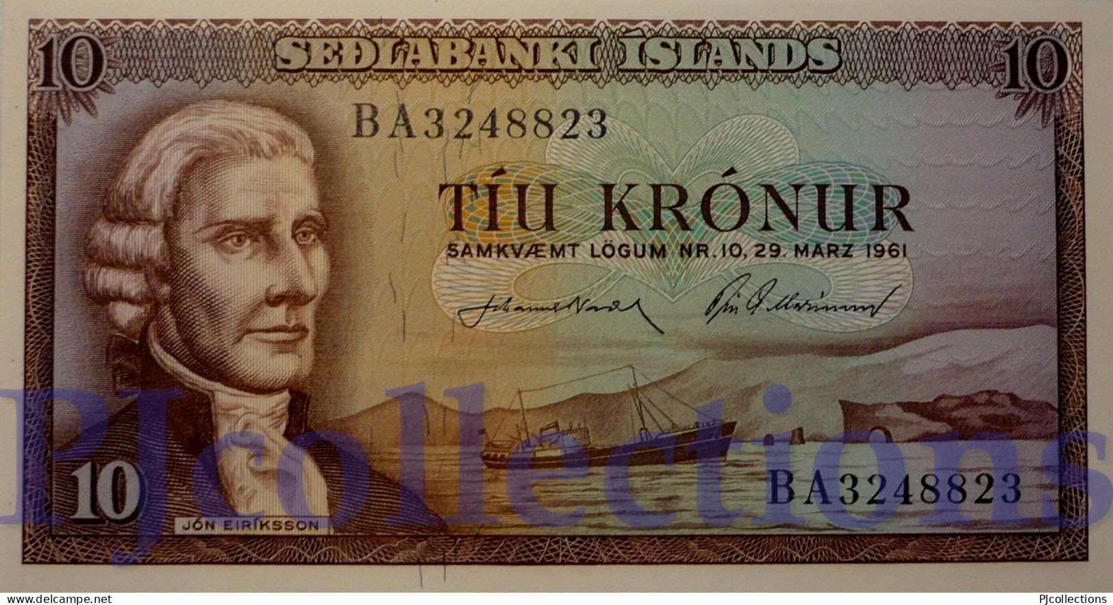 ICELAND 10 KRONUR 1961 PICK 42 UNC - Iceland