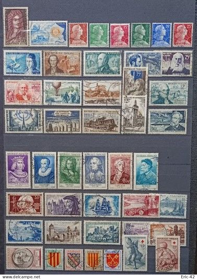 FRANCE ANNÉE COMPLÈTE 1955. Y&T 1008 à 1049 OBLITERE 46 TIMBRES - 1950-1959