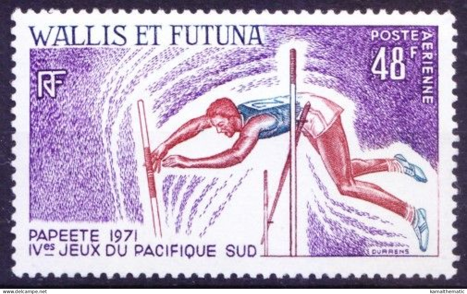 Wallis And Futuna 1971 MNH, Athletics, Pole Vaulting, Sports, 4th South Pacific Games - Athletics