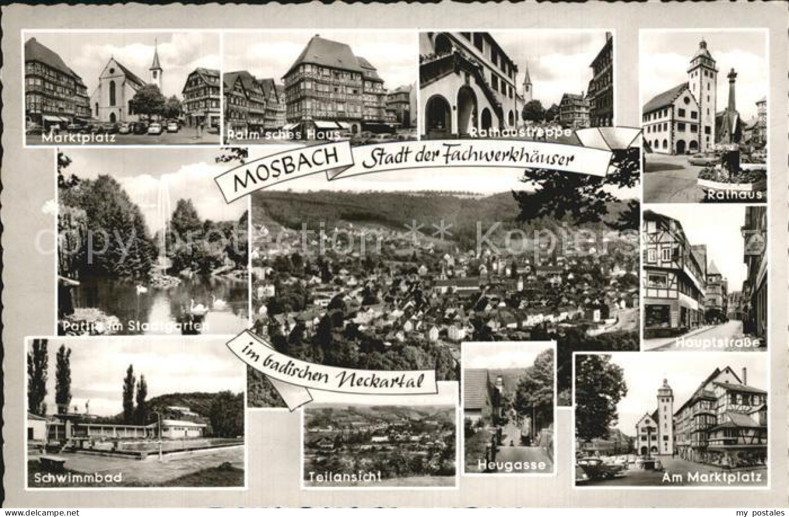 72501339 Mosbach Baden Marktplatz Palmsches Haus Rathausstr Rathaus Stadtgarten  - Mosbach