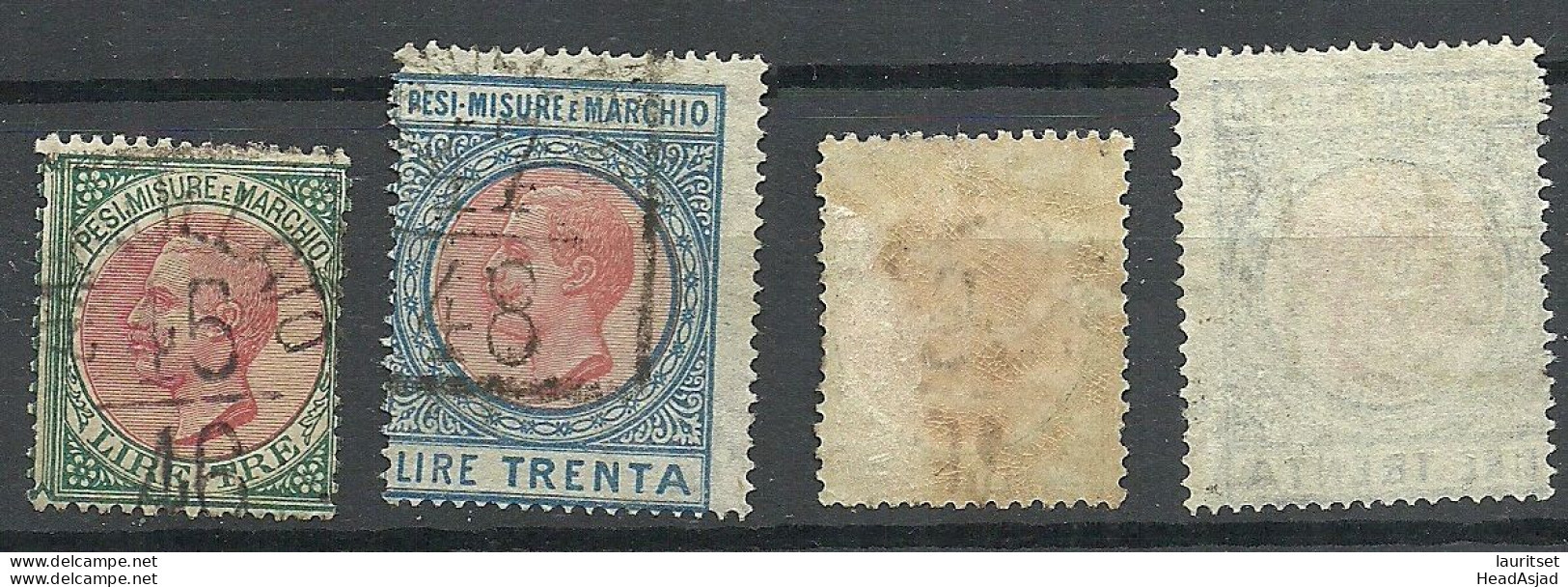 ITALIA ITALY Marca Per Pesi Misure E Marchio Revenue Fiscal Tax, 2 Pcs, O - Steuermarken