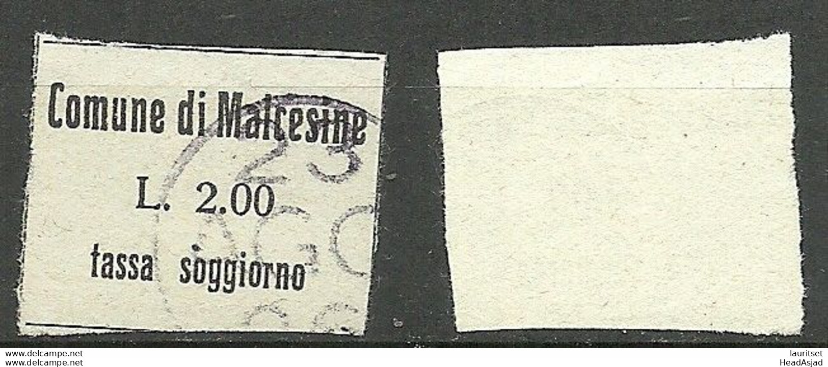 ITALIA ITALY Commune Di Malcesine Local City Revenue Tax Stamp Tassa Di Soggiorno 2.00 L. O - Revenue Stamps