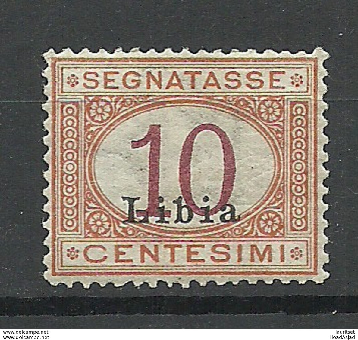 LIBIA ITALY Colony 1915 Portomarke Postage Due Revenue Tax Segnatasse 10 C. OPT LIBIA * - Libye
