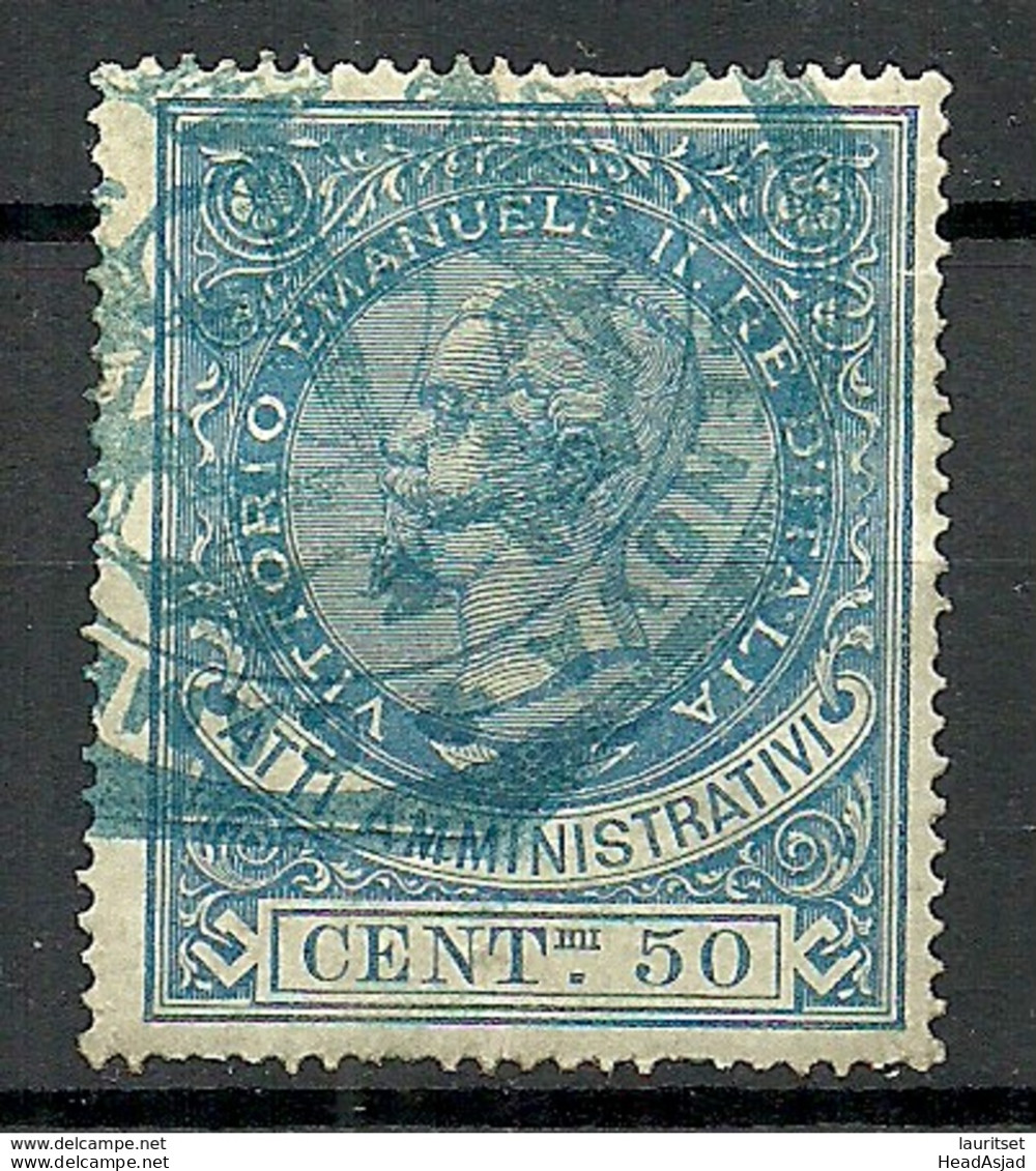 ITALIA ITALY 1871 Revenue Tax Fiscal Atti Amministrativi 50 C. Vittorio Emanuele II Marca Da Bollo O - Revenue Stamps