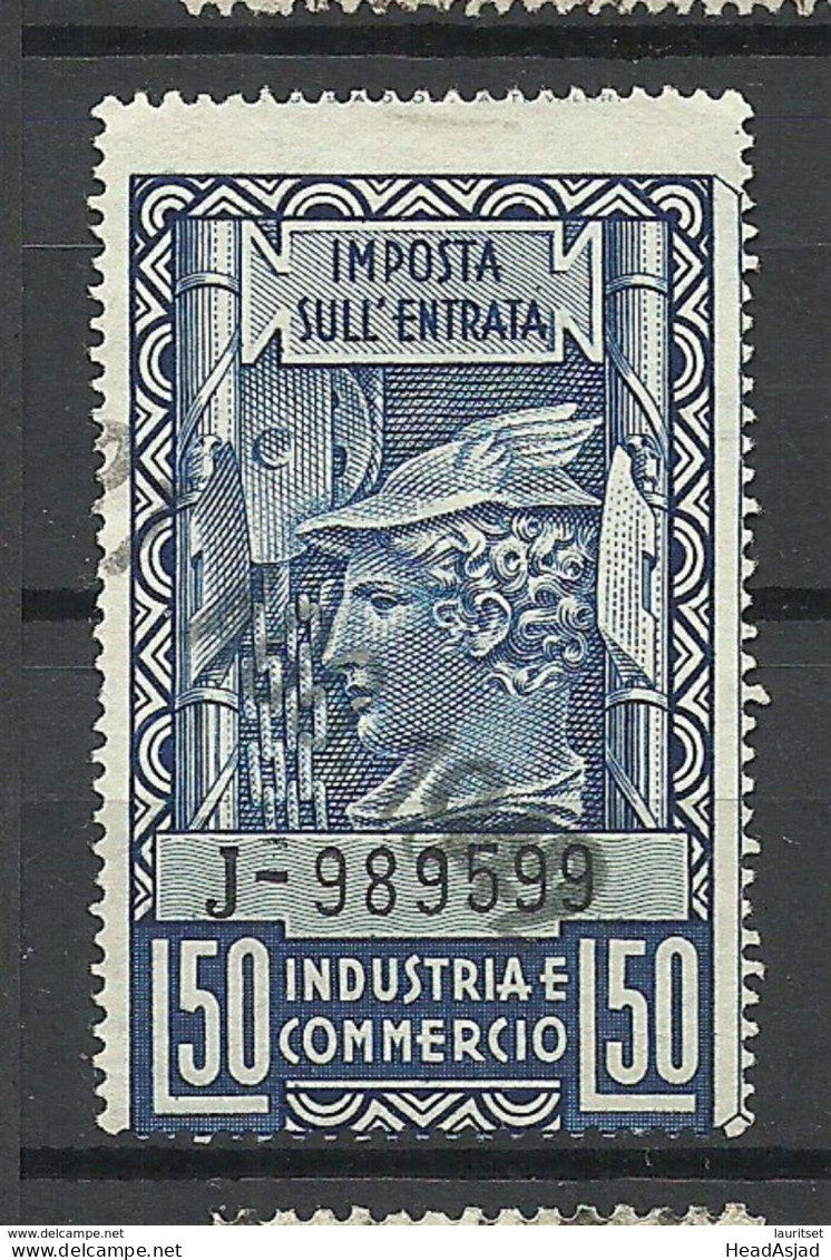 ITALIA ITALY O 1942 Revenue Tax Fiscal 50 Lire Industria E Commercio Imposta Sull'entrata O - Fiscales