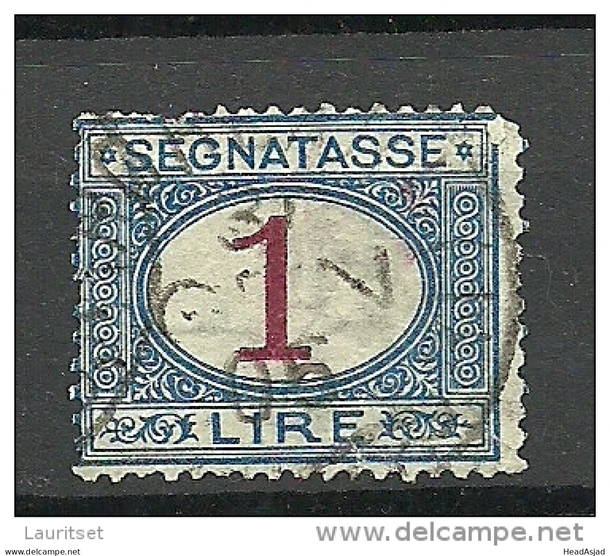 ITALIA ITALIEN ITALY 1908 Postage Due Tax Steuermarke Segnatasse 1 Lire O - Revenue Stamps