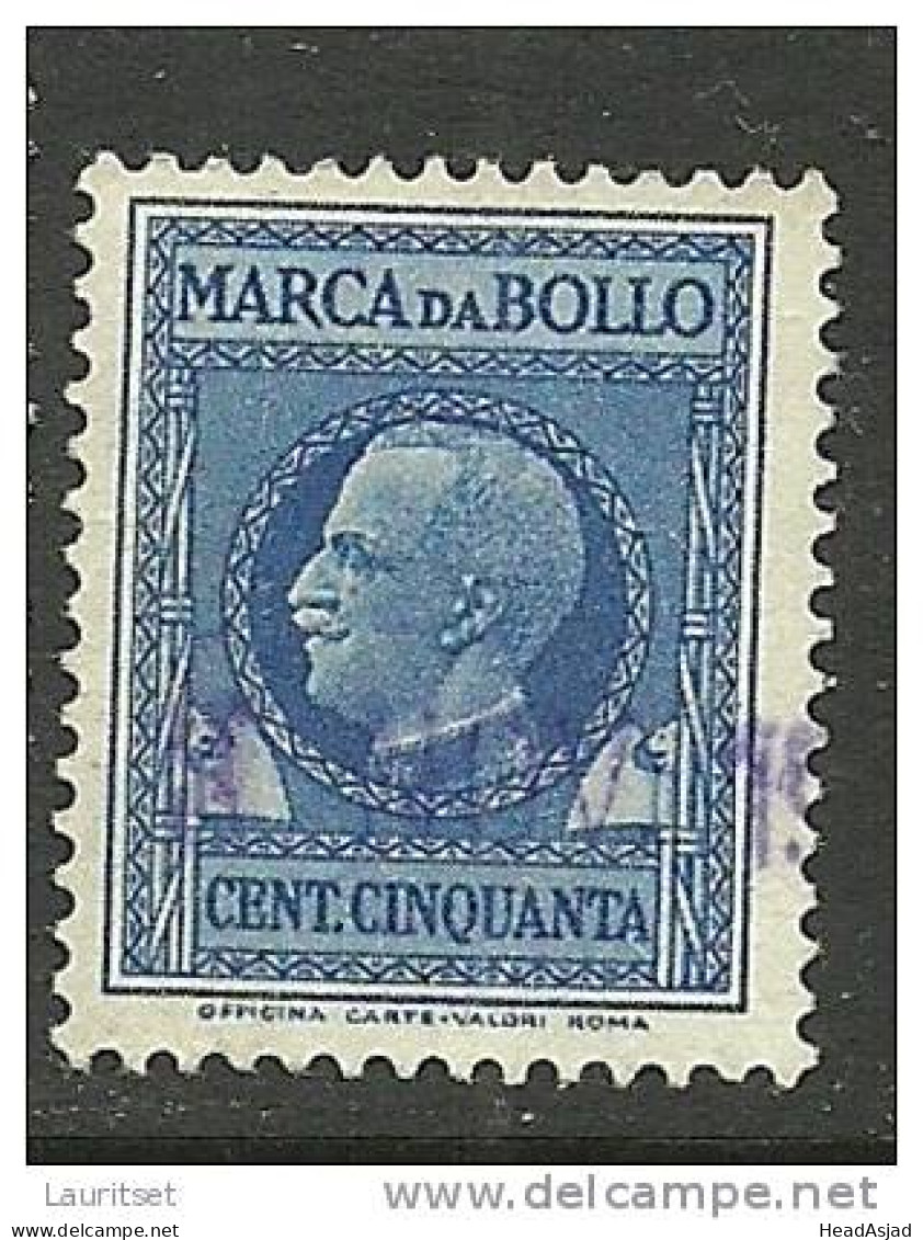 ITALIA ITALIEN ITALY 1908 Revenue Tax Stamps Steuermarken Marca Da Bollo - Revenue Stamps