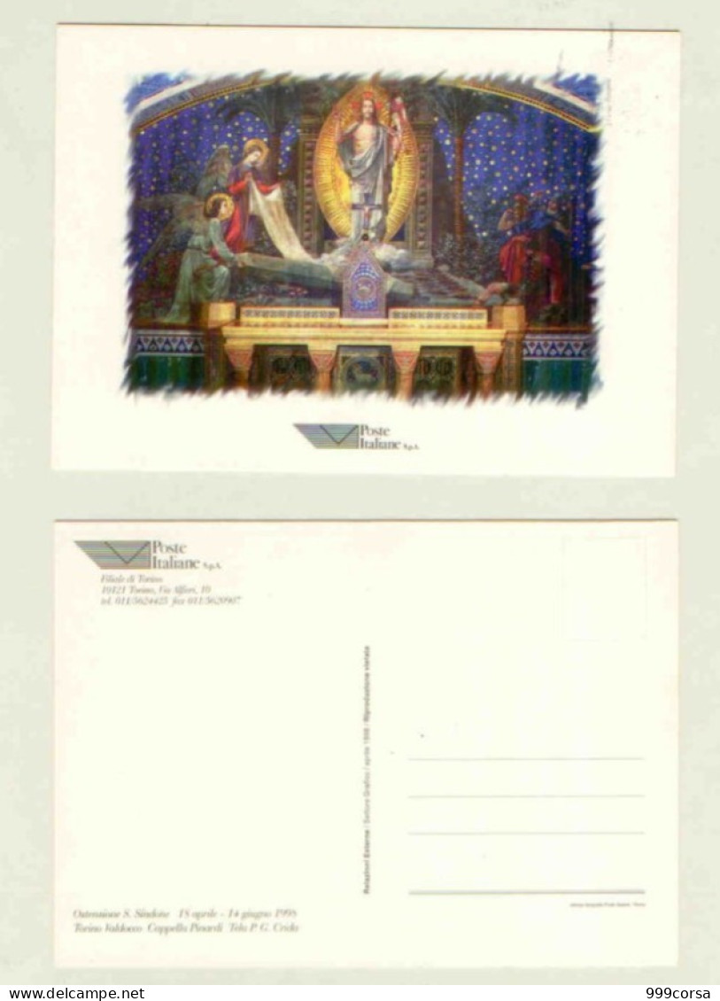 (39) Sindone Ostensione 1998, Quadro P.G. Crida, Torino Valdocco, Cappella Pinardi, Cartolina PT (1 Cart. Fronte-retro) - Jesus