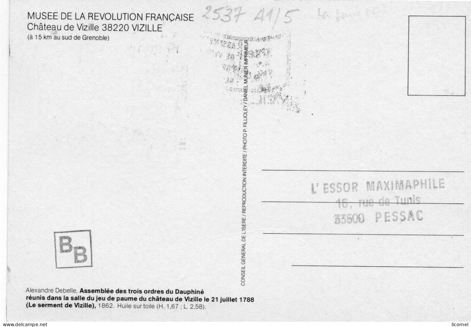 Carte  Maxi  1986 Premier Jour / ASSEMBLEE DES 3 ORDRES,VIZILLE - 1980-1989