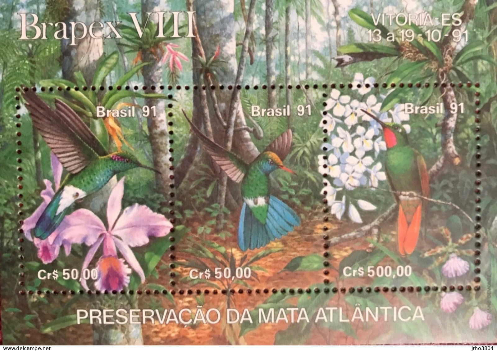 BRESIL 1991 Bloc 2v Neuf MNH ** Mi Bl 86 Pájaro Bird Pássaro Vogel Ucello Oiseau  BRASIL BRAZIL BRAZILIEN - Hummingbirds