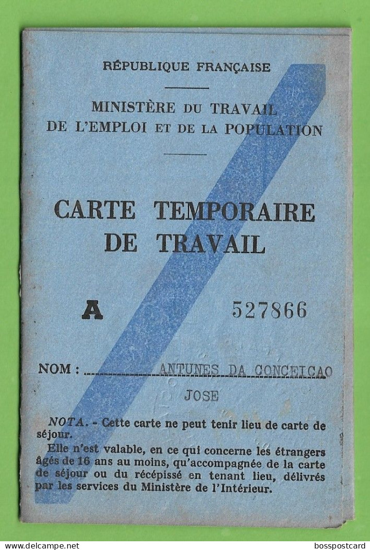 France - Carte Temporaire De Travail - Passport - Passeporte - Reisepass - Ohne Zuordnung