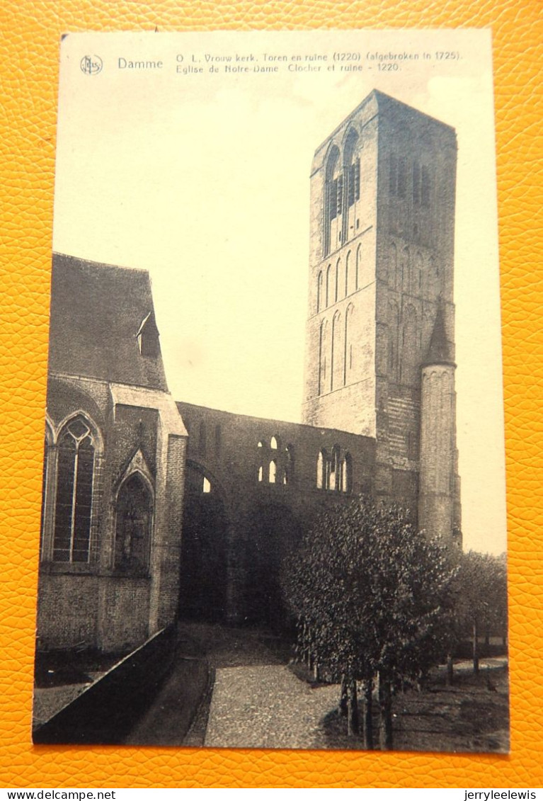 DAMME  -  O. L. Vrouw Kerk - Toren En Ruïne  - Eglise Notre Dame - Clocher Et Ruine - Damme