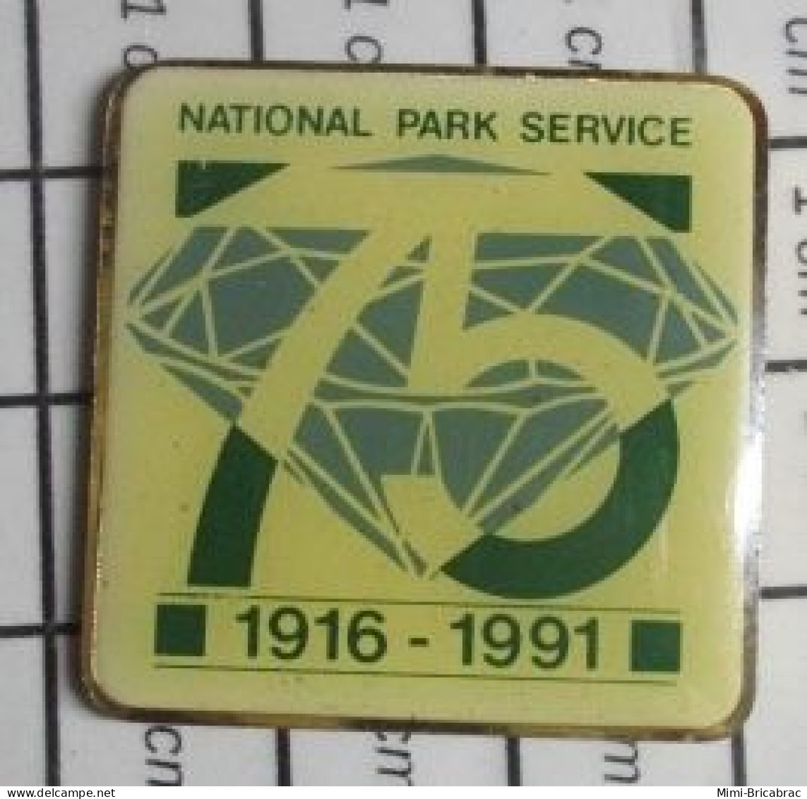 811H Pin's Pins / Rare Et De Belle Qualité / ADMINISTRATION : Grans Pin's USA NATIONAL PARK SERVICE DIAMANT 75 ANS - Administration