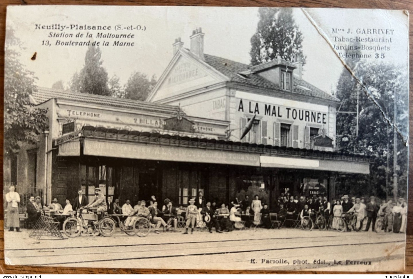 Neuilly - Plaisance - Station De La Maltournée 13, Bld De La Marne - Tabac Restaurant Jardins Bosquets - 28/09/1922 - Neuilly Plaisance